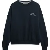 Superdry für Damen. W2012446A Athletic Relaxed Printed Crew Sweatshirt navy (M), Lässig, Baumwolle, Marine