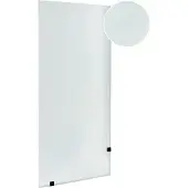 Beliani Duschwand Schwarz Sicherheitsglas u. Aluminium 190 cm Hoch 100 cm Breit mit Wandhalterung ohne Tür Modern Milchglas Walk-In Dusche für Bad