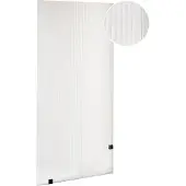 Beliani Duschwand Schwarz Sicherheitsglas u. Aluminium 195 cm Hoch 90 cm Breit mit Wandhalterung ohne Tür Modern Rillenglas Walk-In Dusche für Bad
