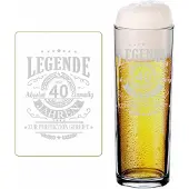 Luxentu Bierglas "Kölschglas Kölner Stange mit Gravur Legende seit 40 Jahren 0,2 Liter transparent"