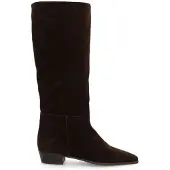Manfield Dunkelbraune Veloursleder-Stiefel | Größe 42