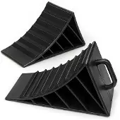Wiltec 2x Unterlegkeile 17,7x8,9x9cm Bremskeil 2t HDPE Anhänger Wohnmobil Keil