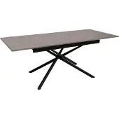 Mendler Esszimmertisch MCW-O57, Ausziehtisch Esstisch, Eisen MDF ausziehbar 160-200x90cm Marmor-Optik grau