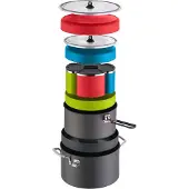 MSR Flex 4, Topf-Set, 5,3 l, Schwarz, Blau, Grün, Rot, Edelstahl, 305 mm, 159 mm