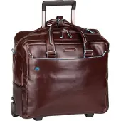 Piquadro Black Square Briefcase with wheels brown