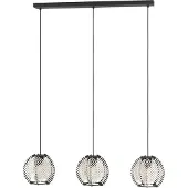 Eglo WAVERTON Hängeleuchte Hängelampe Pendellampe Pendelleuchte - L92 x B22 x H110 cm - schwarz - 3X40W exkl. - IP20