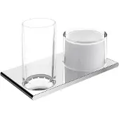 Keuco Doppelhalter EDITION 400 Glas u Lot-sp sw-chr gebü