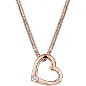 Elli DIAMONDS Halskette Herz Liebe Diamant (0.015 Ct.) 925 Silber Elli DIAMONDS Rosegold