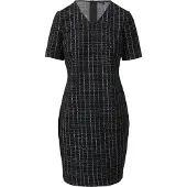 Comma Kleid Elastisches Bouclé-Kleid mit Karomuster