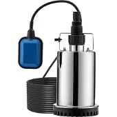 Wiltec Tauchpumpe bis 7500l/h, max. Förderhöhe 6,5m, Schmutzwasserpumpe 400W, Fremdkörper bis 5mm
