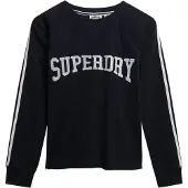 Superdry für Damen. W6012134A Athletic Essentials Grafik Sweatshirt navy (S), Lässig, Baumwolle, Langarm, Marine