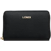 L.credi Geldbörse Poema Zip Around Wallet Black schwarz