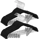 Songmics Kleiderbügel Samt 20er Set platzsparend schwarz CRF012B20
