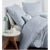 Janine Design Interlock-Jersey-Bettwäsche-Garnitur JERSEY CLASSIC 59000 Farbe platin Größe 155x220+80x80