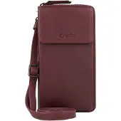 Esquire Leder Geldbörse Handytasche Peru Phone Wallet Bag Red weinrot