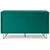 SalesFever Kommode breit | 6 Schubladen ausziehbar | Beine Metall mit Messinglegierung | B 120 x T 40 x H 70 cm | grün