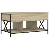 vidaXL Couchtisch Sonoma-Eiche 100x55x50 cm Holzwerkstoff und Metall