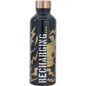Stor Pikachu Schwarze Metallflasche Wird Geladen 755ml
