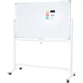 Mendler Whiteboard HWC-C85, Magnettafel Memoboard Pinnwand, mobil rollbar inkl. Zubehör ~ 150x100cm
