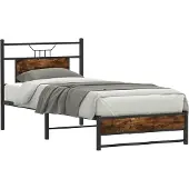 vidaXL Bettgestell ohne Matratze Räuchereiche 80x200 cm Holzwerkstoff
