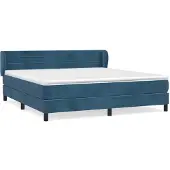 Syfax Boxspringbett mit Matratze Dunkelblau 180x200 cm Samt
