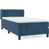 Syfax Boxspringbett mit Matratze Dunkelblau 90x190 cm Samt