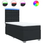 Syfax Boxspringbett mit Matratze Schwarz Kunstleder
