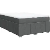 vidaXL Boxspringbett mit Matratze Dunkelgrau 140x190 cm Stoff