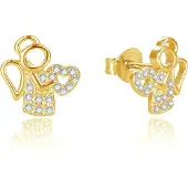 Beneto Tender gold-plated angel earrings AGUP2666-GOLD