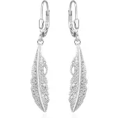 Beneto Timeless silver feather earrings AGUC2391L