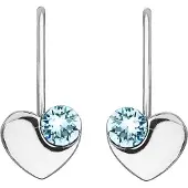 Evolution Group Silver heart earrings with Swarovski 31299.3 (L)