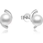 Beneto Elegant silver pearl earrings AGUP2668P (L)