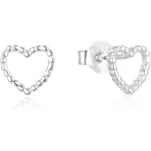 Beneto Silver minimalist heart earrings AGUP2711 (L)