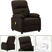The Living Store Massagesessel Dunkelbraun Stoff