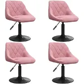 vidaXL Esszimmerstühle 4 Stk. Drehbar Rosa Samt