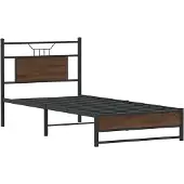 vidaXL Bettgestell ohne Matratze Braun Eiche 75x190 cm Holzwerkstoff