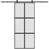 vidaXL Schiebetür mit Beschlag 90x205 cm Hartglas & Aluminium