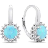 Brilio Silver Charming silver earrings with zircons and opals EA424WLB