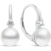 Brilio Silver - Fine silver earrings with pearls EA955W