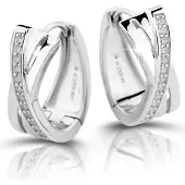 Modesi Elegant silver round earrings M23079