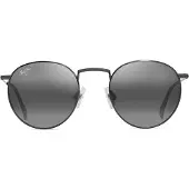Maui jim MJ0667S Herren-Sonnenbrille Vollrand Rund Metall-Gestell, grau