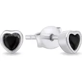 Brilio Silver - Delicate silver earrings with zircons Hearts EA599WBC