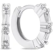Brilio Silver Original silver hoop earrings with zircons EA684W