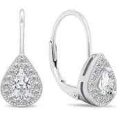 Brilio Silver - Charming silver earrings with clear zircons EA402W