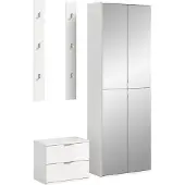Ebuy24 ProjektX Garderobenmöbel Set 4 Teile weiß Hochglanz.