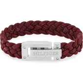 Tommy Hilfiger Red Leather Bracelet for Men 2790519