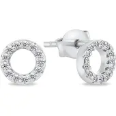 Brilio Silver - Glittering silver rings earrings EA102W
