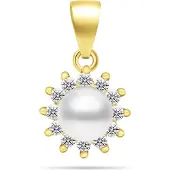 Brilio Silver - Charming pearl pendant with zircons PT88Y