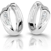 Modesi Fashionable silver earrings with zircons M26027