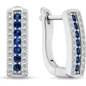 Brilio Silver Charming silver earrings with blue zircons EA294BW